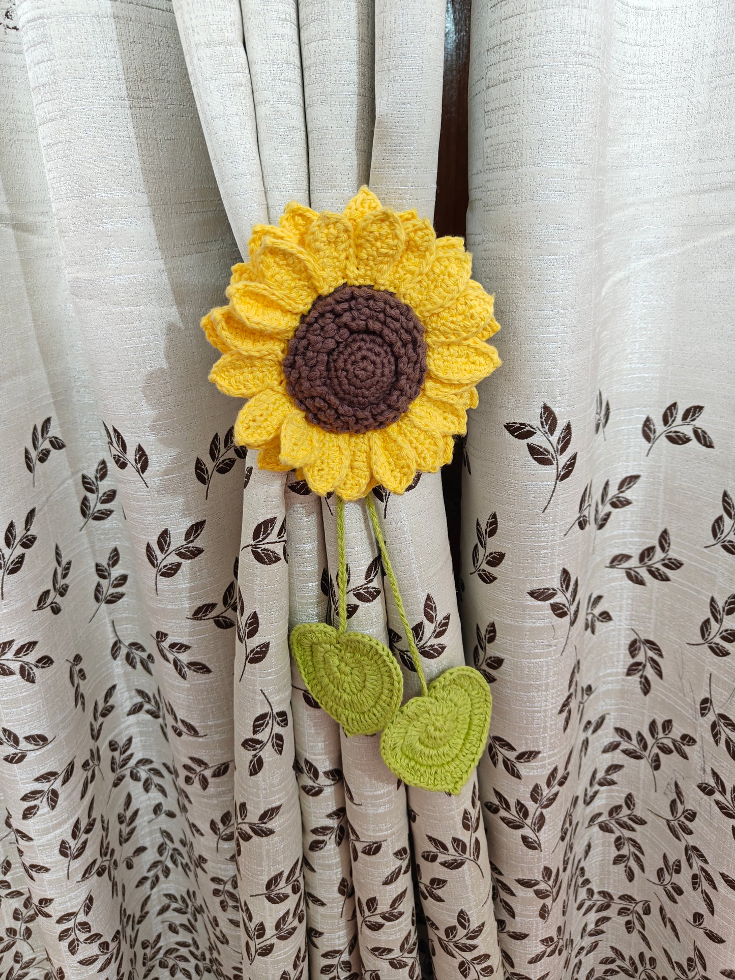 Sunflower curtain tie