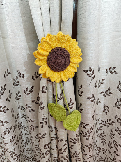 Sunflower curtain tie
